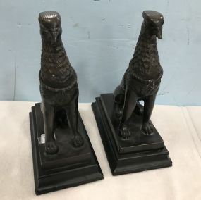 Pair of Bronze Like Griffin Statues