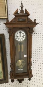 Victorian Style Walnut Wall Clock