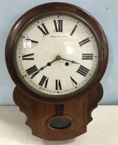 Vintage London County Council Walnut Wall Clock