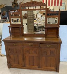 Antique English Carved Sideboard