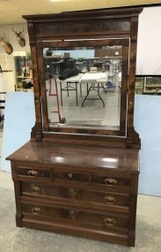 Victorian Burl Mahogany Dresser