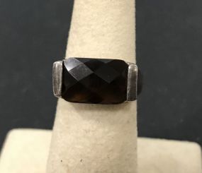 Mexican .925 Silver Ring with Brown Gemstone