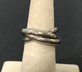 Mexican .925 Silver Ring with 3 Interlocking Bands