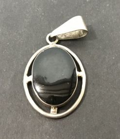 Mexican .925 Sterling and Black Onyx Pendant