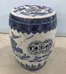 Blue and White Oriental Style Garden Seat