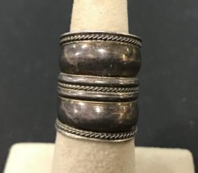 Mexican .925 Silver Wide Band Ring