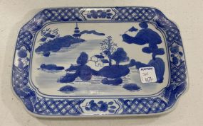 Vintage Chinese Porcelain Blue and White Dish