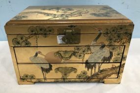 Oriental Gold Painted Jewelry Box