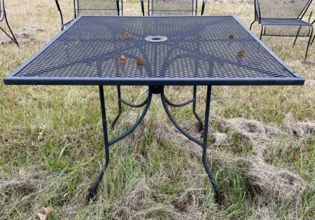 0581 Square Wrought Iron Patio Table - New Years Online Auction 2021