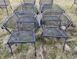 Four Wrought Iron Patio Arm Chairs