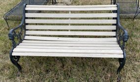 Outdoor Wood and Iron Bench