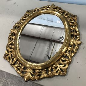 Vintage Ornate Polyfoam Gold Gilt Wall Mirror