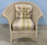 White Wicker Arm Chair