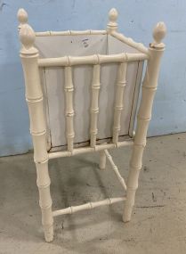 White Painted Wood Planter Stand