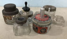 Five Antique Paste/Ink Jars