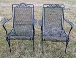 Pair of Wrought Iron Patio Arm Chairs