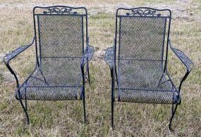 Pair of Wrought Iron Patio Arm Chairs