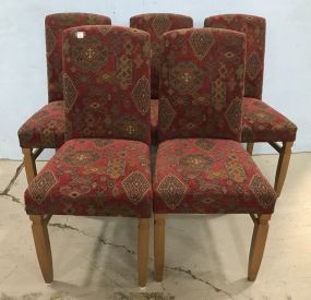 Six Pier 1 Upholstered Dining Side Chairs