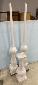 Three Painted White Decor Pieces