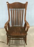 Vintage Oak Spindle Back  Rocker