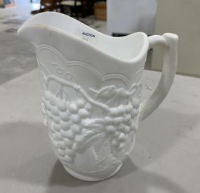 Vintage Milk Glass Grapevine Pitcher