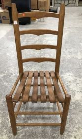 Primitive Reproduction Ladder Back Oak Chair