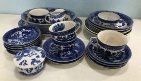 Collection of Blue and White Willow Ware