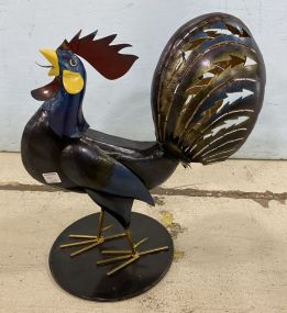 Decorative Metal Rooster Statue