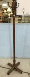 Vintage Oak Coat Pole Rack