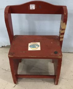 Small Red Painted Doll Chair