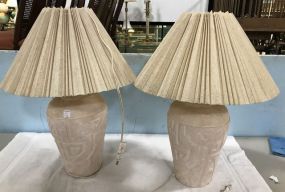 Pair of Southwest Style Pottery Vase Lamps