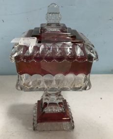 Vintage Indiana Tiffin Ruby Glass Red Compote