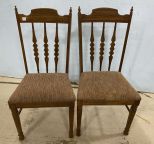 Two 1970's Oak Spindle Back Side Chairs