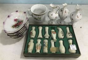 Porcelain Vases, Mug, Mini Vases, and Dishes