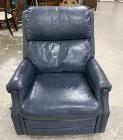 Blue Vinyl Recliner