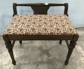 Depression Era Walnut Vanity Bench