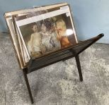 Small Vintage Magazine Rack with 12 Vintage Prints