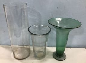 Three Large Glass Vases