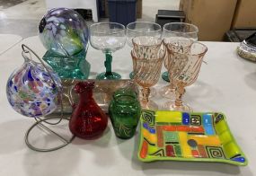 Group of Art Glass and Stems