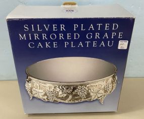 Silver Plated Mirrored Grape Cake Plateau