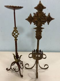 Antique Rustic Candle Stands