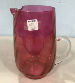 Red Swirl Glass Pitcher