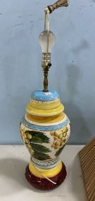 Hand Painted Ceramic Urn Lamp