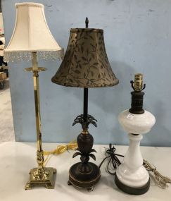 Three Assorted Decorative Table Lamps