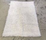 White Shag Bathroom Rug