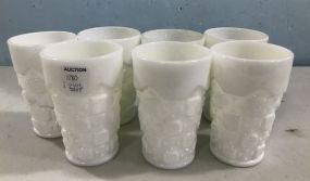 Eight Vintage Milk Glass Cups