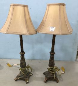 Pair of Resin Pole Lamps