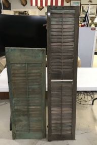 Two Antique Wood Window Shutters