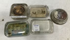 Five Vintage Glass Paperweights