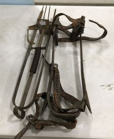 Vintage Mole Trap and Two Tree Climbing Foot Pieces